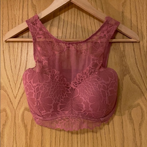 PINK Mauve Sheer Highneck Bralette! - Picture 1 of 4